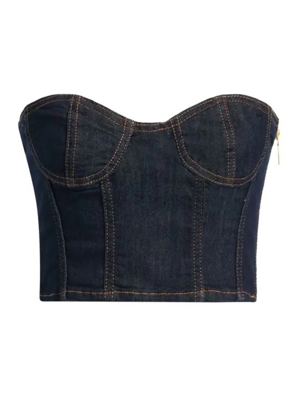 LIU JO Bustier Strapless Denim Blue Top Size M